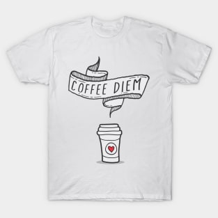 Coffee Lover Carpe Diem Caffeine Addict T-Shirt